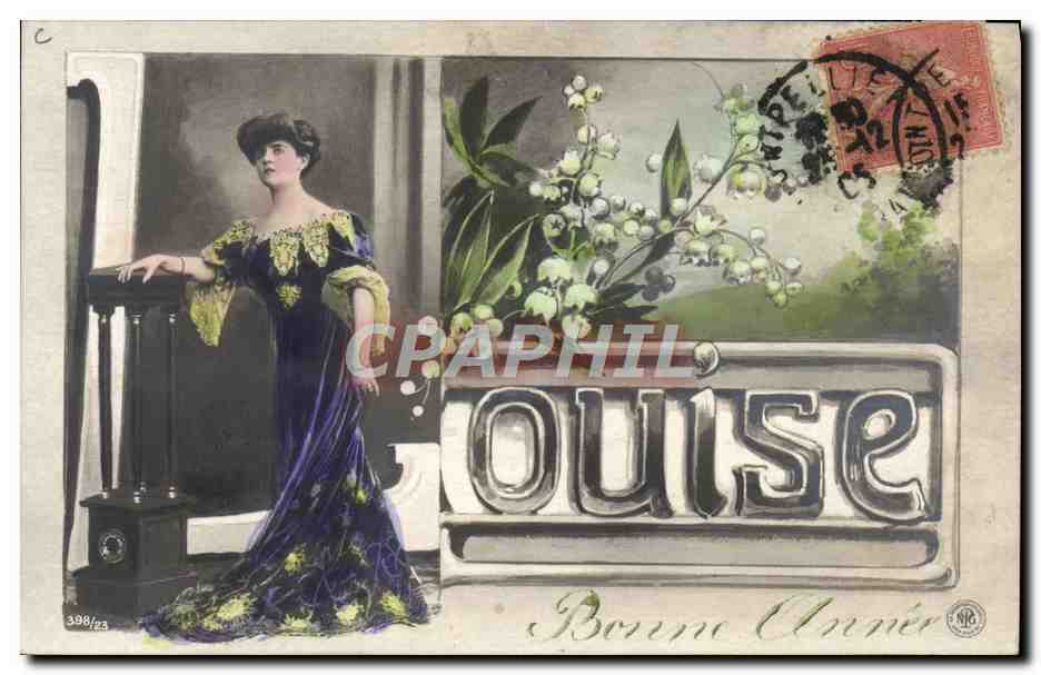 CPA Fantaisie Prenom Louise Femme