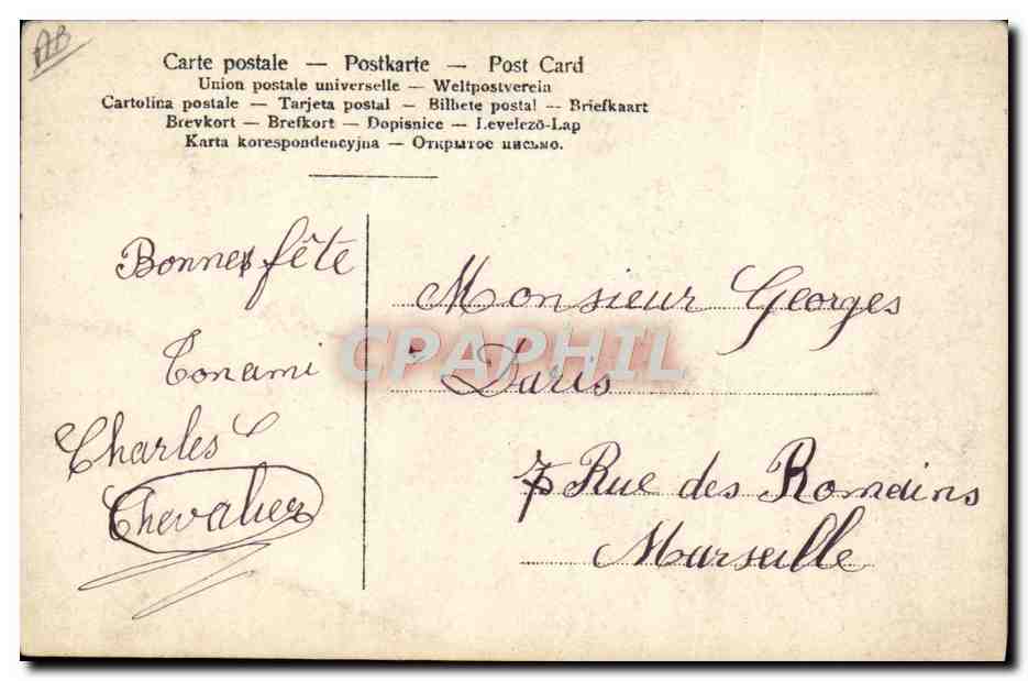 CPA Fantaisie Prenom Charles — Rückseite
