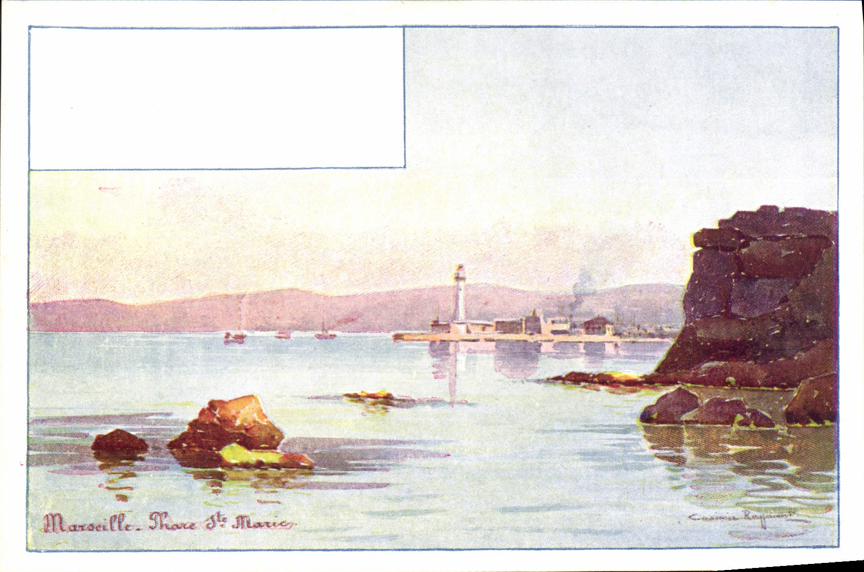 CPA Fantaisie Illustrateur Casimir Raymond Marseille Phare Ste marie 