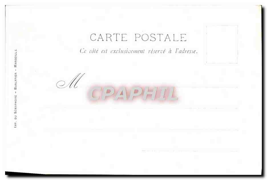 CPA Fantaisie Illustrateur Casimir Raymond Marseille Phare Ste marie  — Rückseite