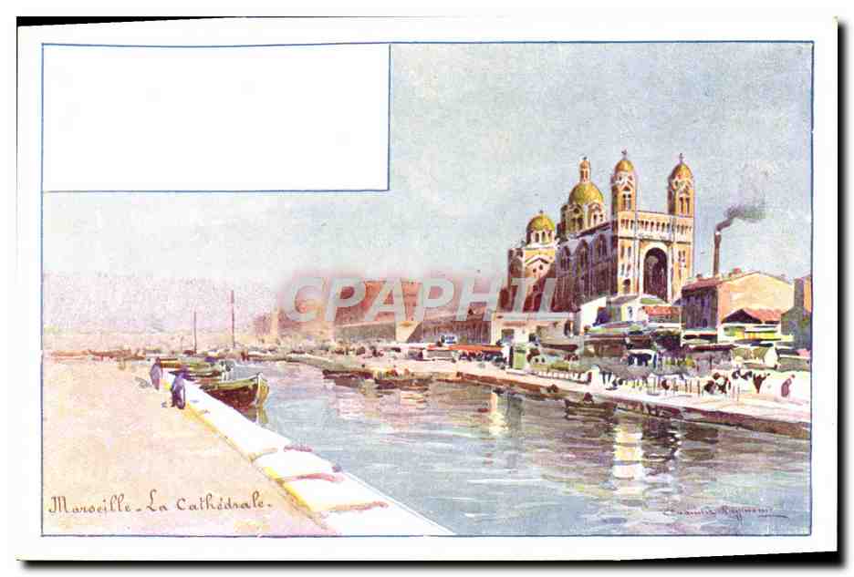 CPA Fantaisie Illustrateur Casimir Raymond Marseille La cathedrale