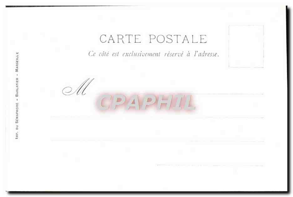 CPA Fantaisie Illustrateur Casimir Raymond Marseille Notre Dame de la Garde Voilier Bateau — Verso