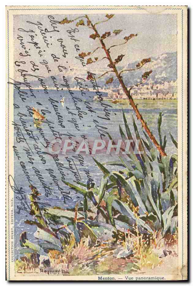 CPA Fantaisie Illustrateur Casimir Raymond Menton Vue panoramique