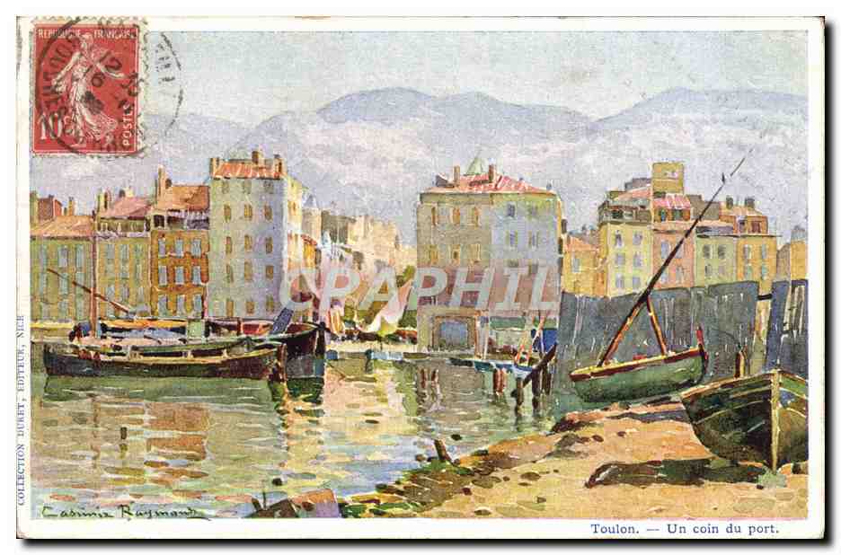 CPA Fantaisie Illustrateur Casimir Raymond Toulon Un coin du port 