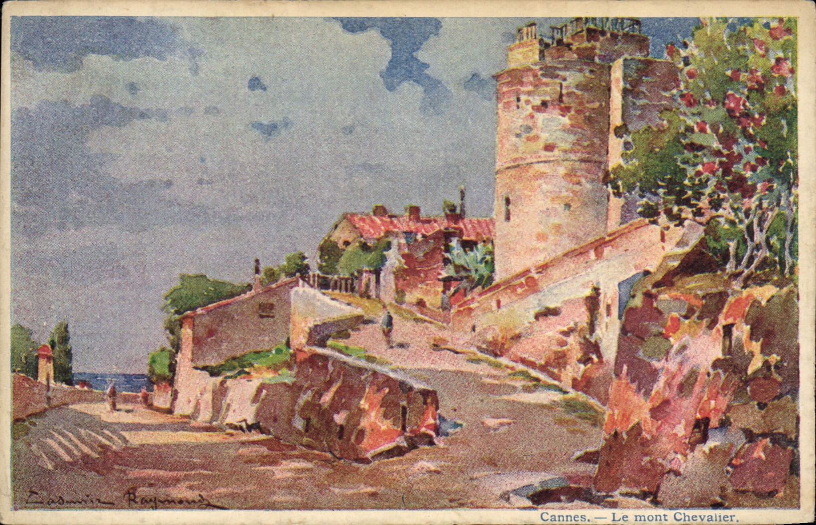 Cannes — Der Mont Chevalier — Zeichnung von Casimir Raymonde