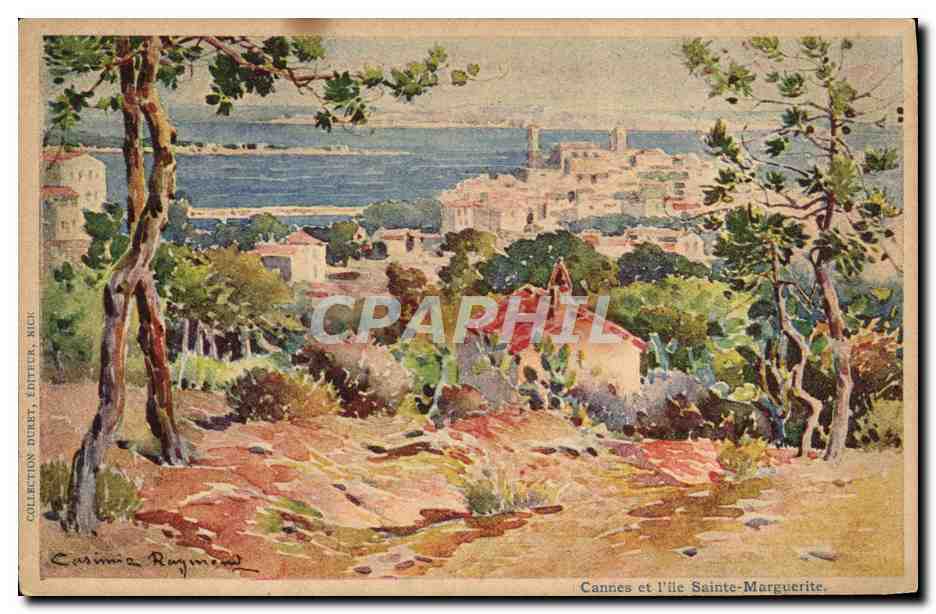 CPA Fantaisie Illustrateur Casimir Raymond Cannes et l'ile Marguerite 