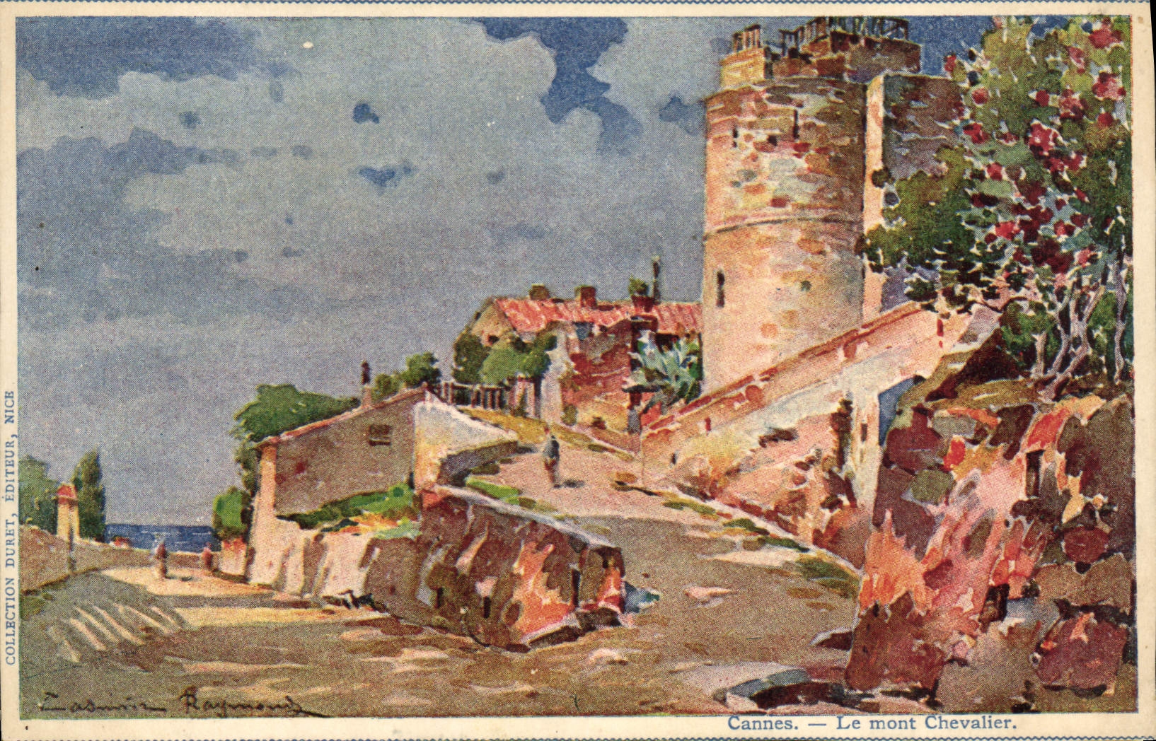CPA Fantaisie Illustrateur Casimir Raymond Cannes Le Mont Chevalier 