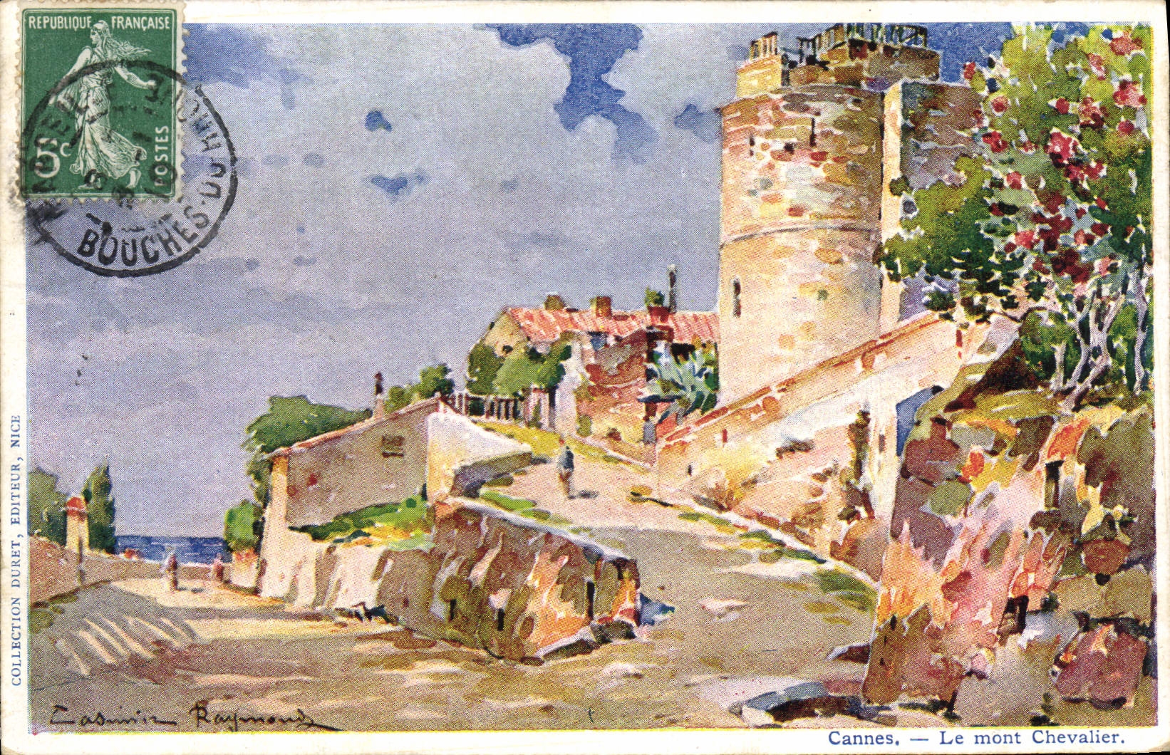 CPA Fantaisie Illustrateur Casimir Raymond Cannes Le Mont Chevalier 