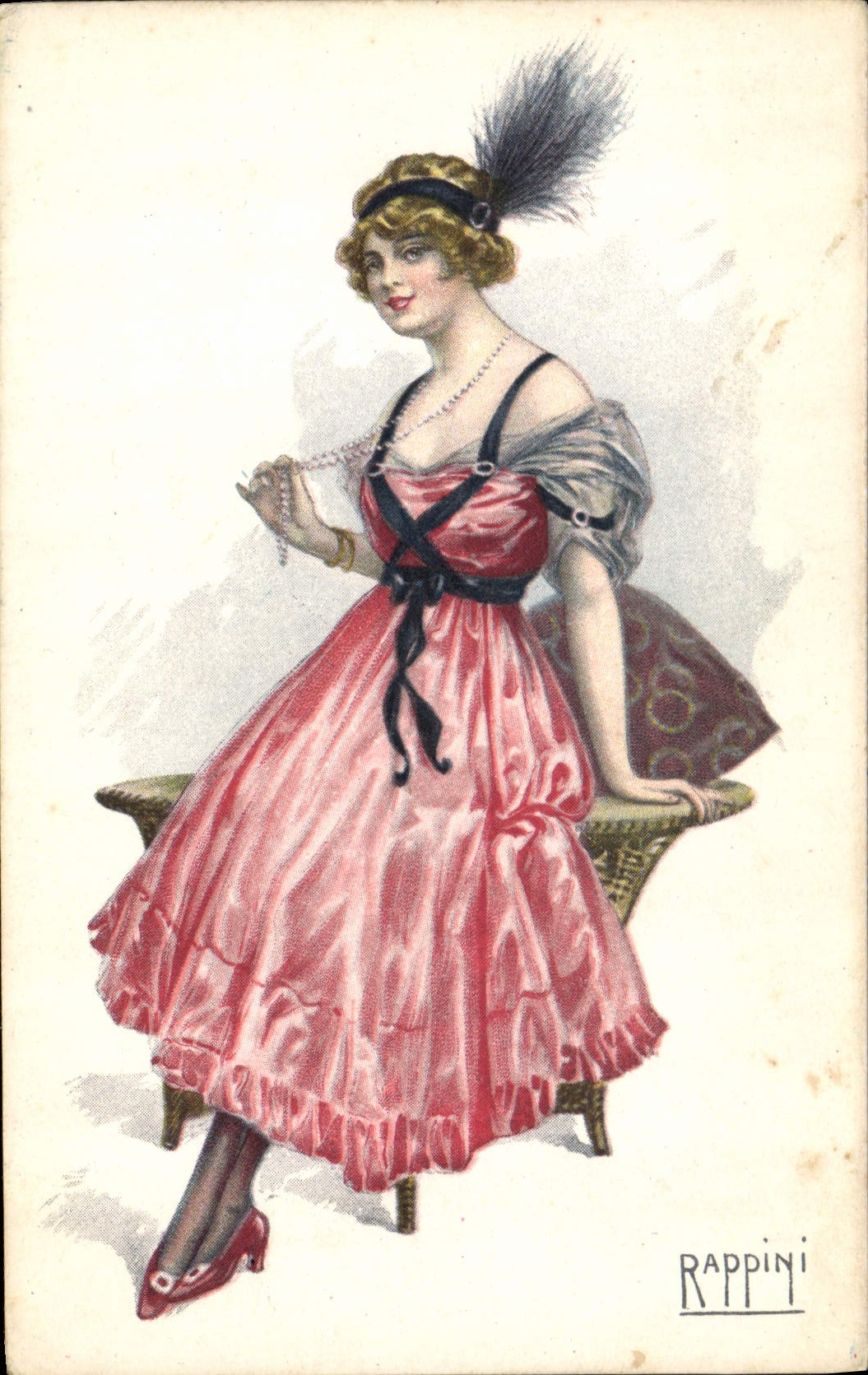 CPA Fantaisie Illustrateur Rappini Femme 