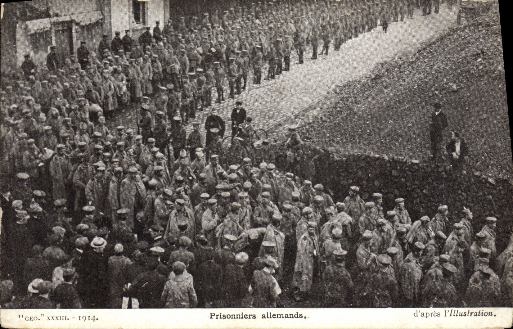 Prisioneros alemanes — después de la Illustration — "GEO." XXXIII. - 1914