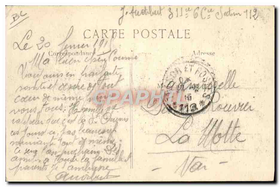Prisioneros Alemanes en Reims — La Guerra de 1914 — L. C. H. París — Reverso