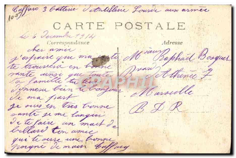 Prigionieri tedeschi a Reims — L’H., Parigi — Verso