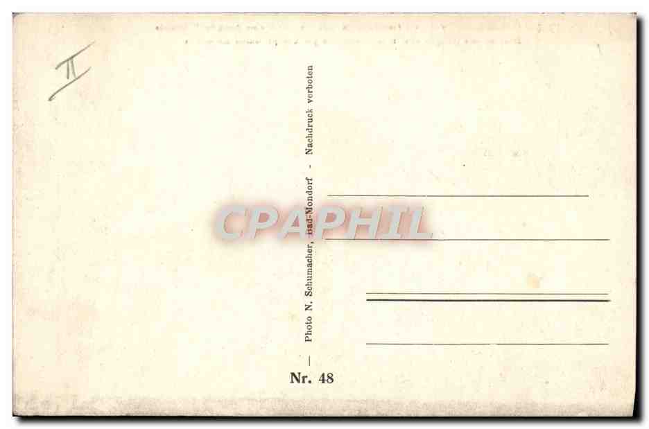 Musson 1914 — Cattura di due soldati francesi da parte di una pattuglia tedesca — Foto N. Schumacher, Nr. 48 — Verso