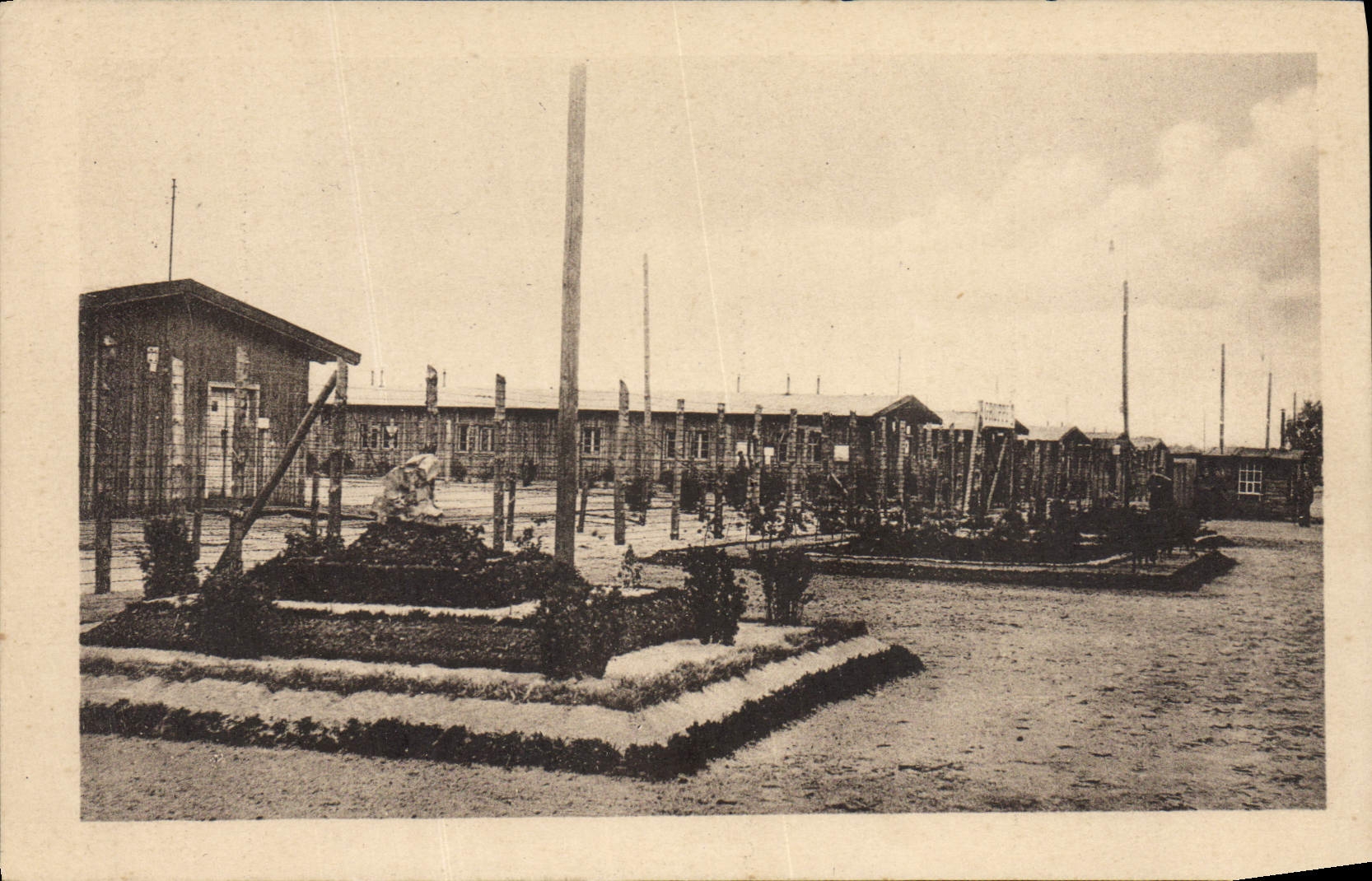 Campamento de Dülmen — Grupo III — vista del jardín y las barracas — editor desconocido