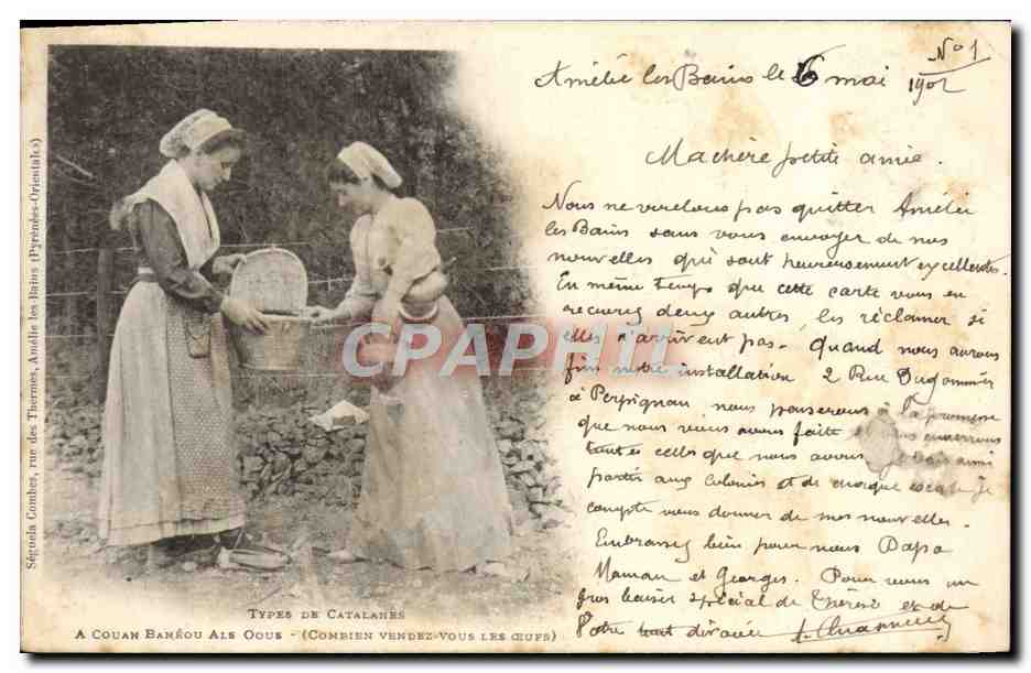 CPA Folklore Types de catalanes 