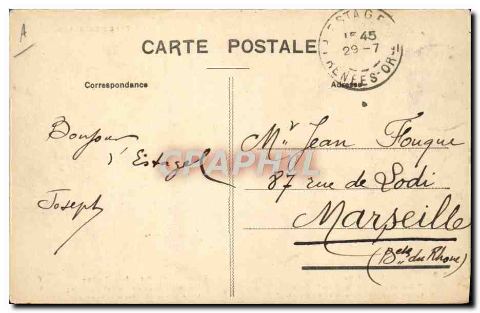 CPA Folklore Depart du fiance Types catalans  — Verso