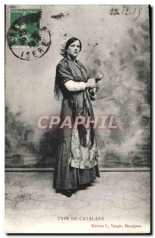 CPA Folklore Type de catalane 