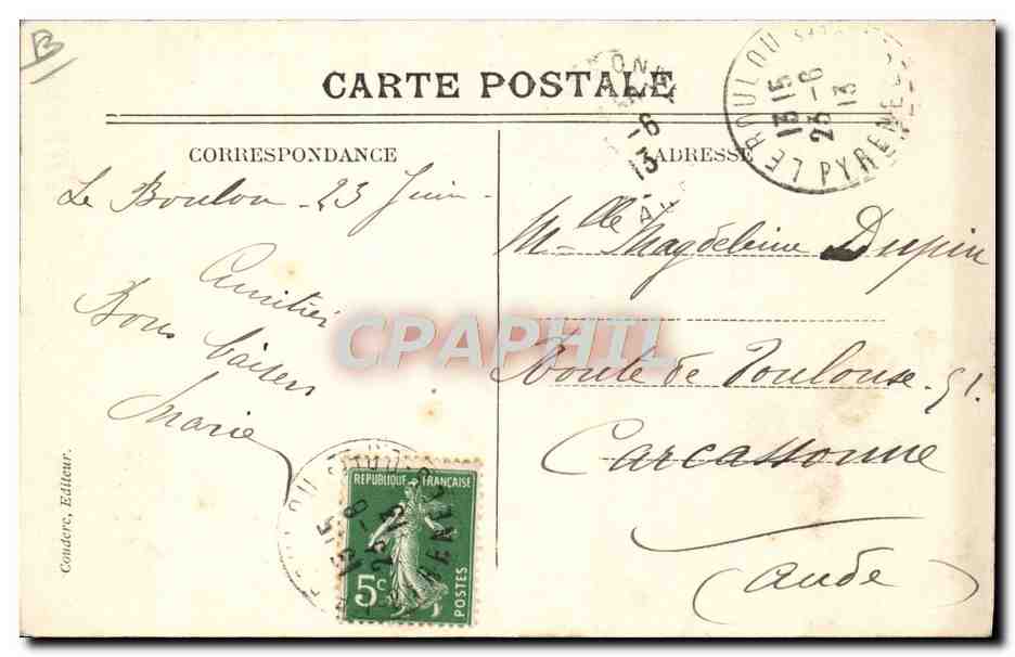 CPA Folklore Etablissement thermal du Boulou Types de catalanes  — Verso