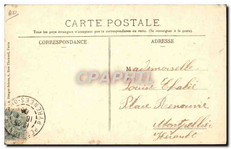 CPA Folklore Groupe de jeunes catalanes  — Verso