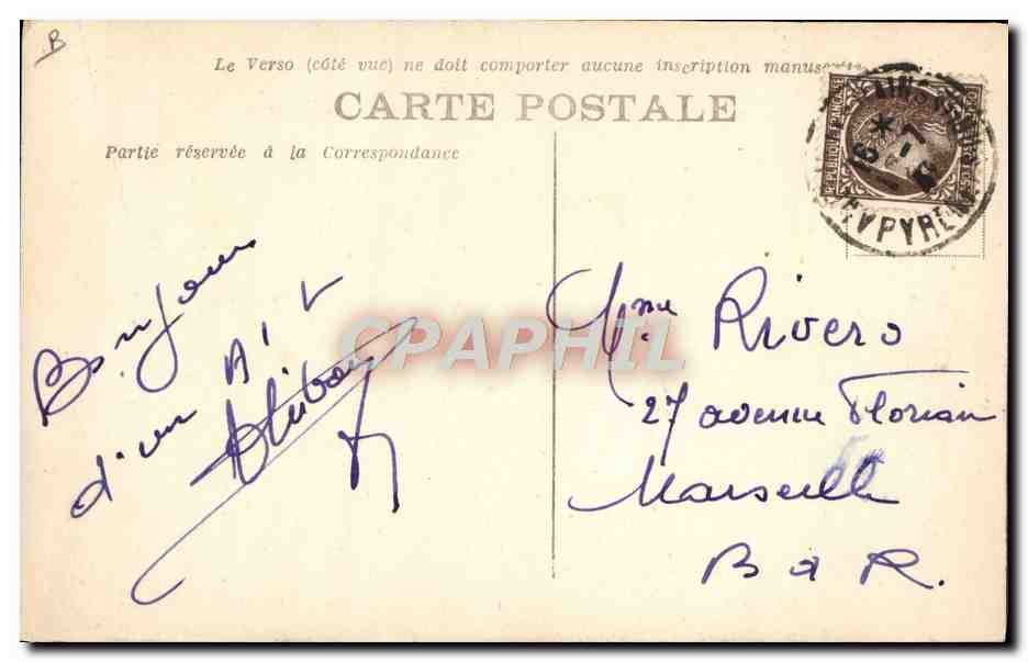CPA Folklore Amelie les Bains Catalane tricotant du bas  — Verso