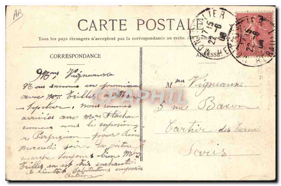 CPA Folklore Type de Catalane Femme — Verso