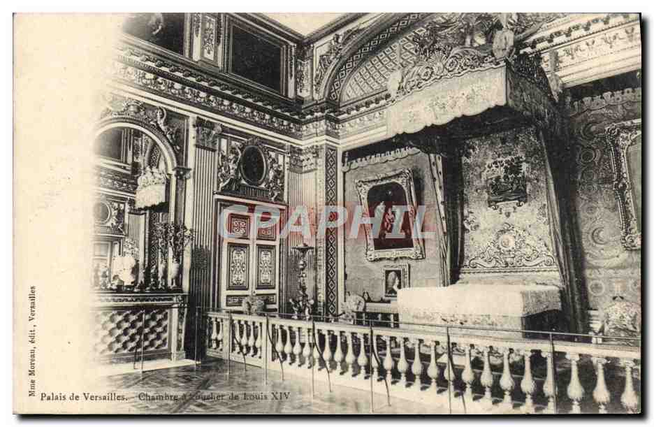 Schlafzimmer von Ludwig XIV — Schloss Versailles — Verlag Mine Mervau