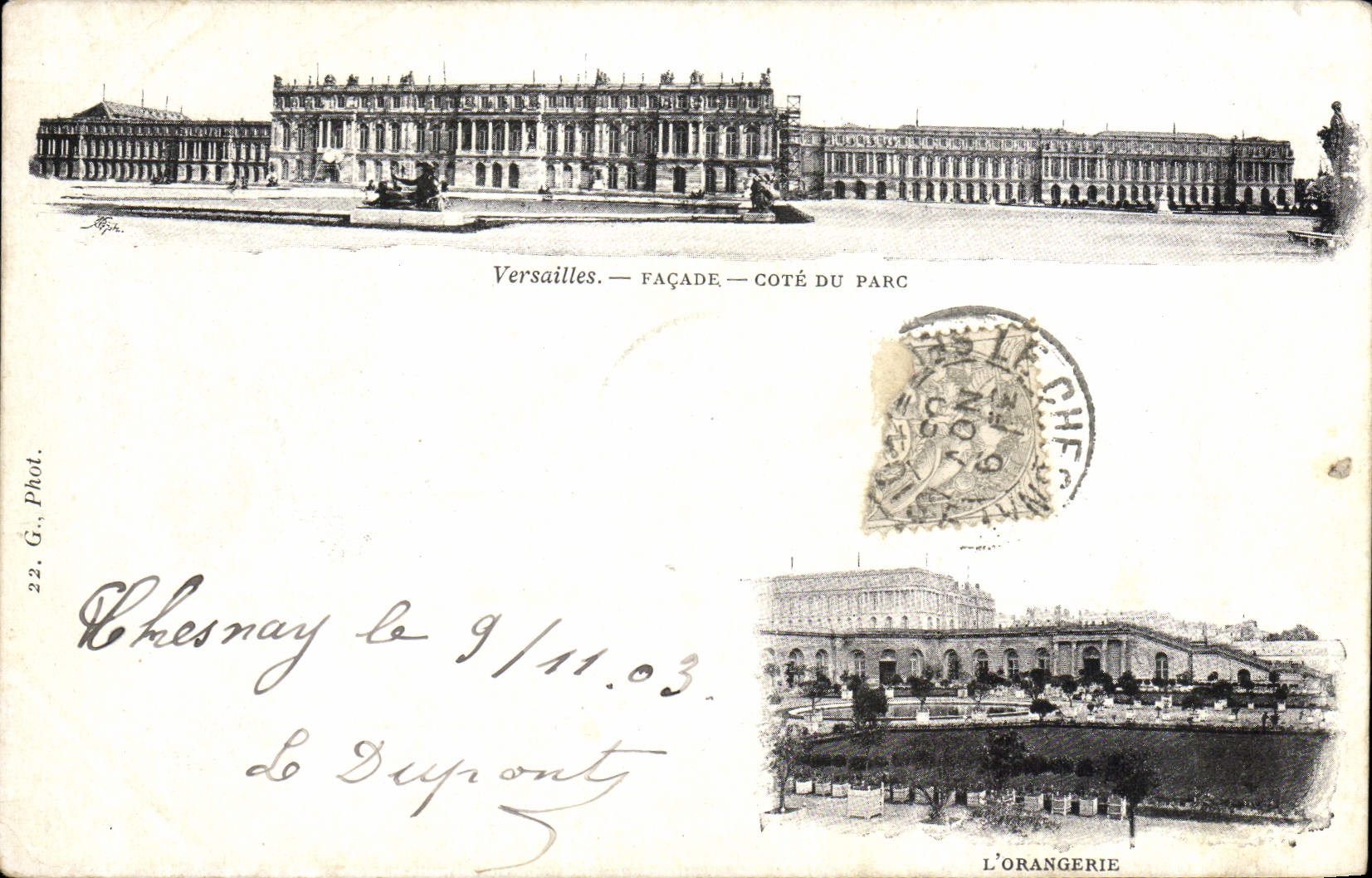 CPA Versailles Facade Cote Du Parc L'orangerie 