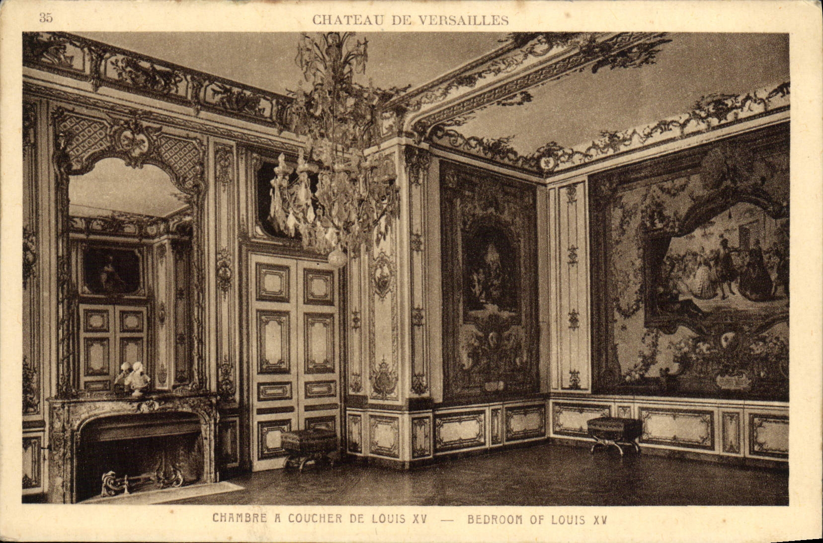 Chambre à coucher de Louis XV — Château de Versailles — Braun & Cie, Imp. Editeurs, Paris — n° 2925 A