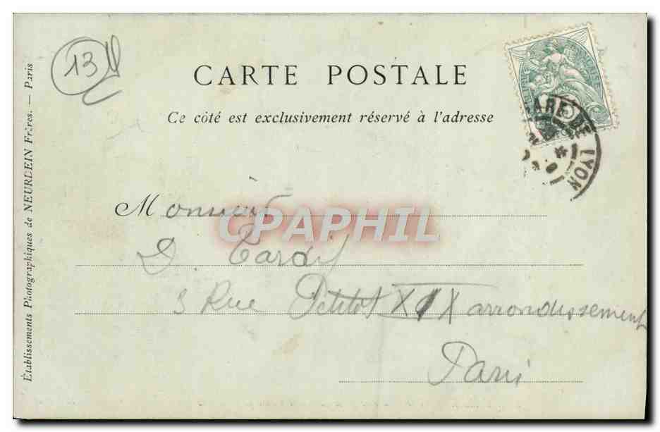 CPA Marseille Vue Generale Prise De Notre Dame De La Garde — Verso
