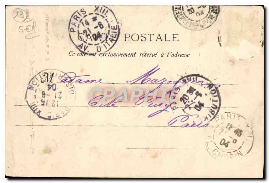 CPA Marseille Notre Dame De La Garde — Verso