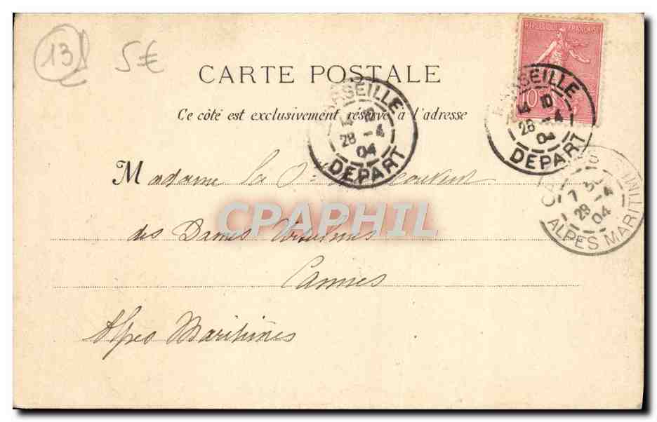 CPA Marseille La Vierge De La Garde — Rückseite