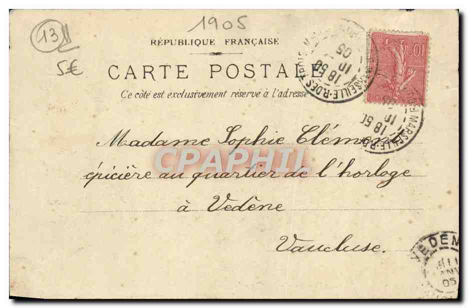 CPA Marseille Notre Dame De La Garde — Verso