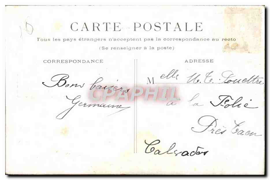 CPA Paris Palais De La Bourse — Verso