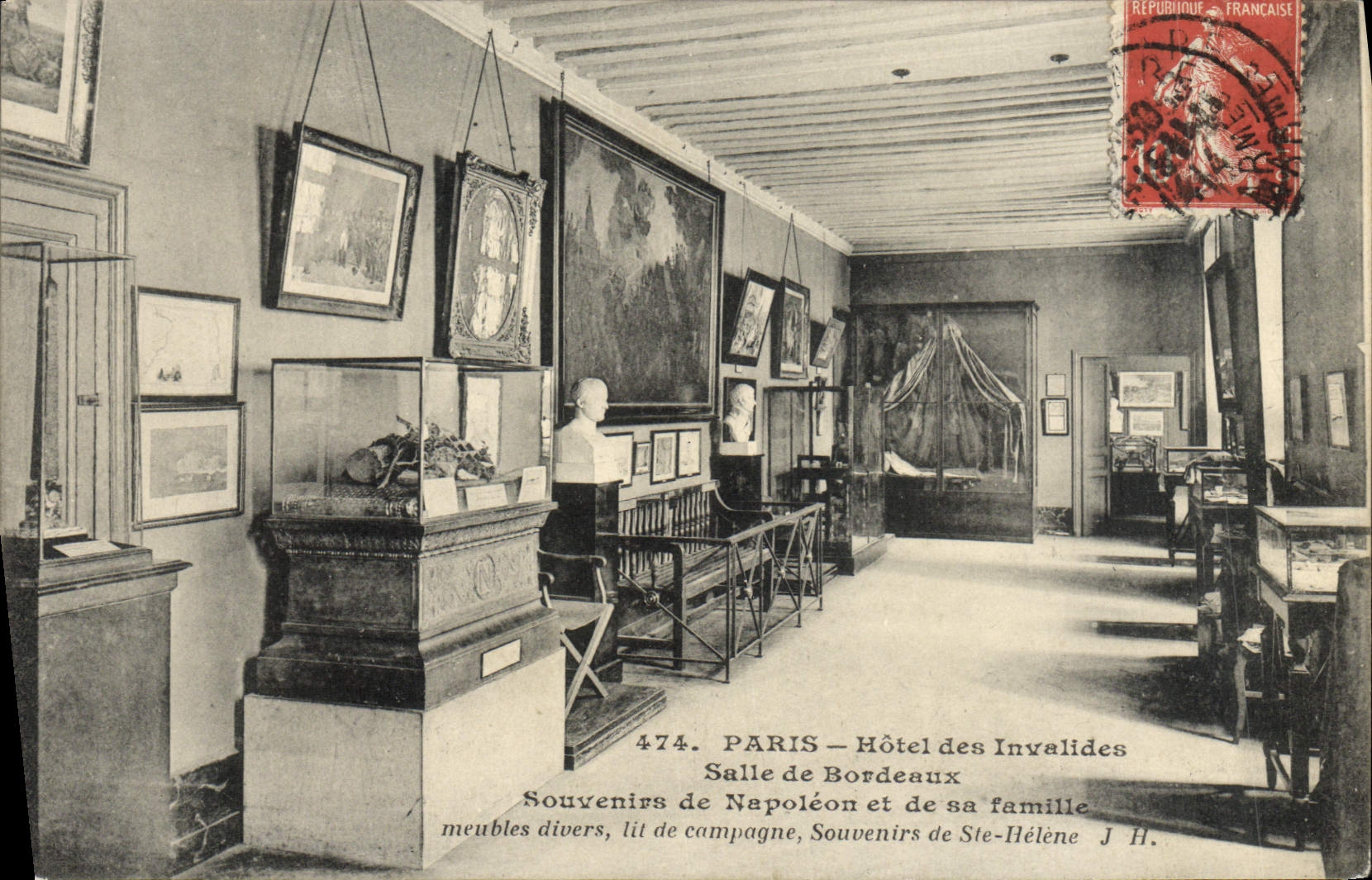 CPA Paris Hotel Des Invalides Salle de Bordeaux Souvenirs de Napoleon et de sa famille 