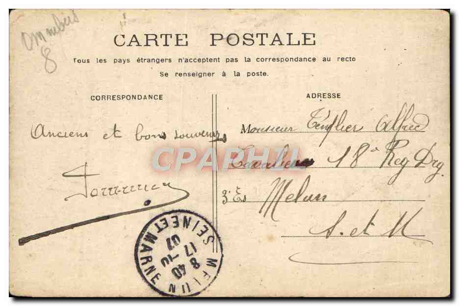CPA Paris Palais de la Bourse — Rückseite