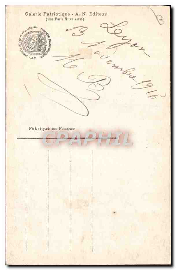 Il Generale Ricciotti Garibaldi — Un Amico della Francia — Cliché Chusseau Flaviens, n° 546 — Verso