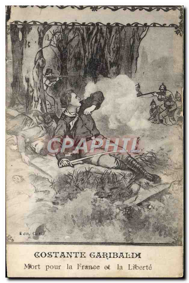 CPA Militaria Costante Garibaldi Mort pour la France et la liberte 