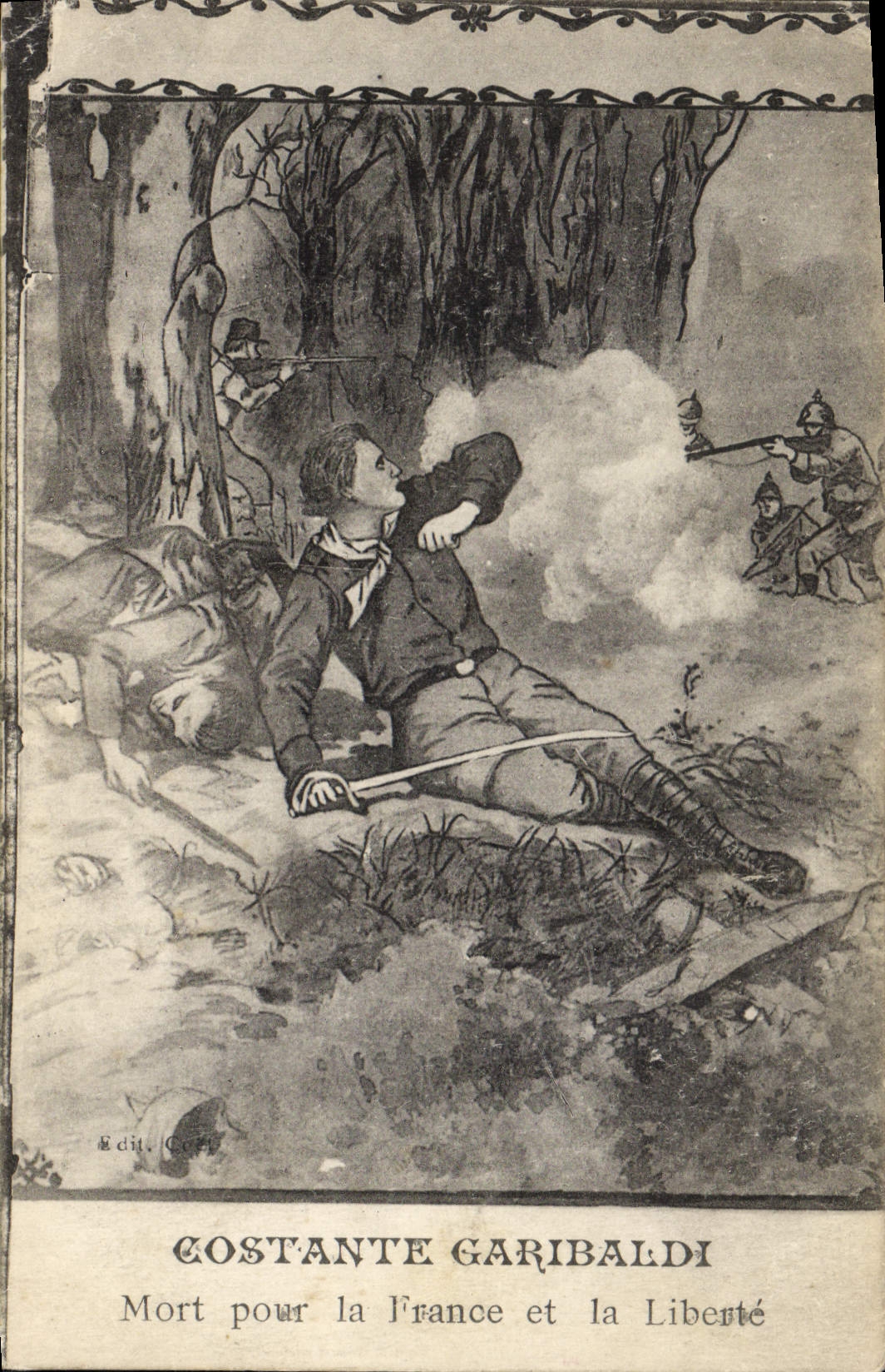 CPA Militaria Costante Garibaldi Mort pour la France et la liberte 