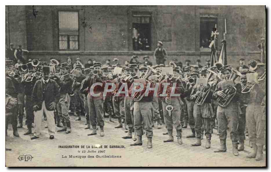 Inaugurazione della statua di Garibaldi — 13 Luglio 1907 — La Musica dei Garibaldini — Editore ELD
