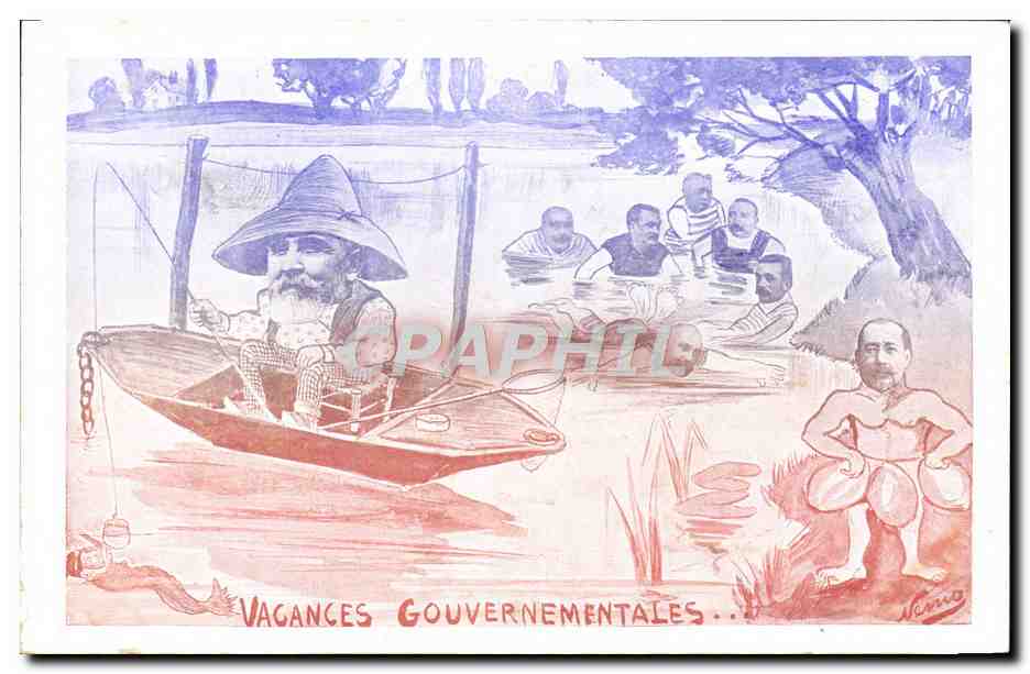 CPA Vacances gouvernemtales Peche Pecheur 