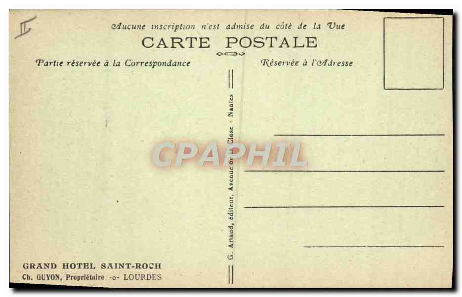 CPA Lourdes Observatoire du Pic du Ger Sommet — Rückseite