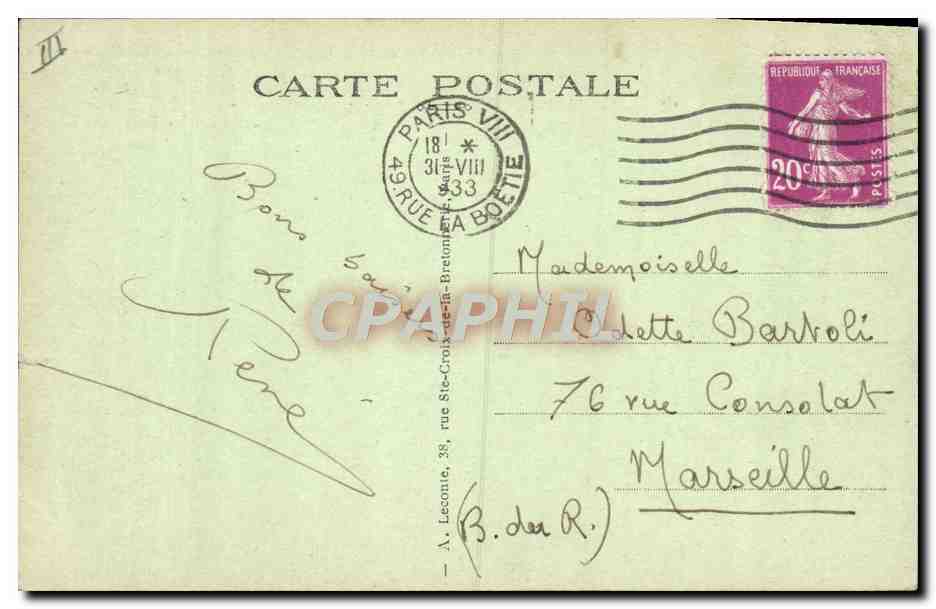CPA Paris L'Observatoire du Parc Montsouris  — Rückseite