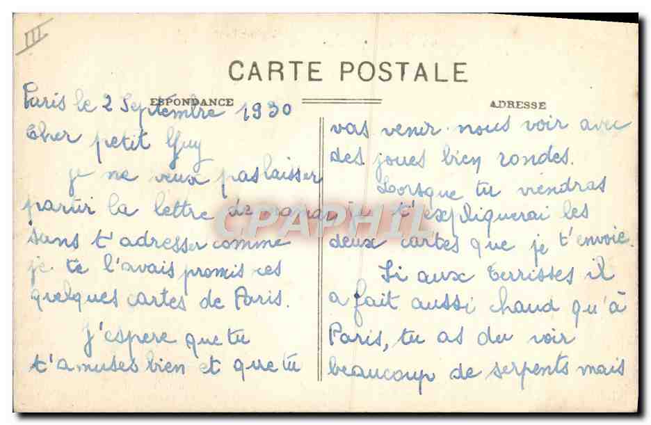 CPA Tout Paris Observatoire de Paris Facade Sud — Rückseite