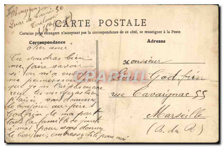 CPA Toulouse La colonne L'Observatoire  — Rückseite