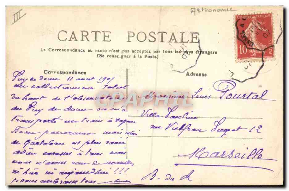 CPA L'Observatoire du Puy de Dome en hiver — Rückseite