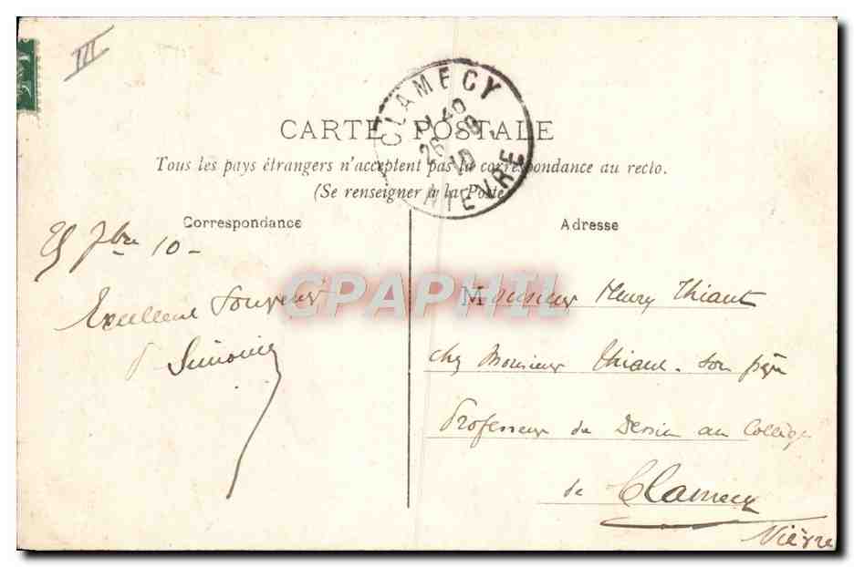 CPA Langres L'Hopital de la Charite et l'Observatoire meteorologique — Rückseite