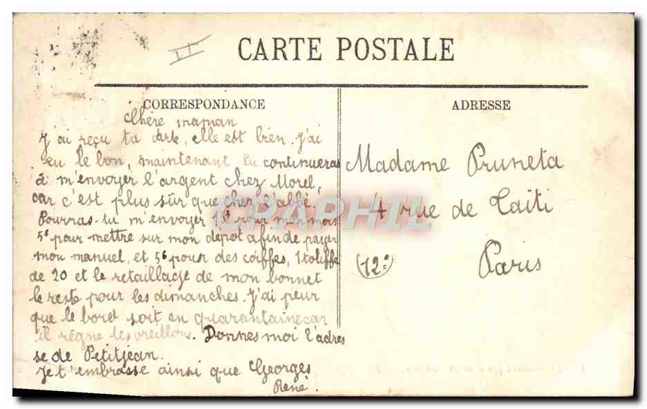 CPA Bateau Paquebot Transatlantique dans la tempete  — Verso