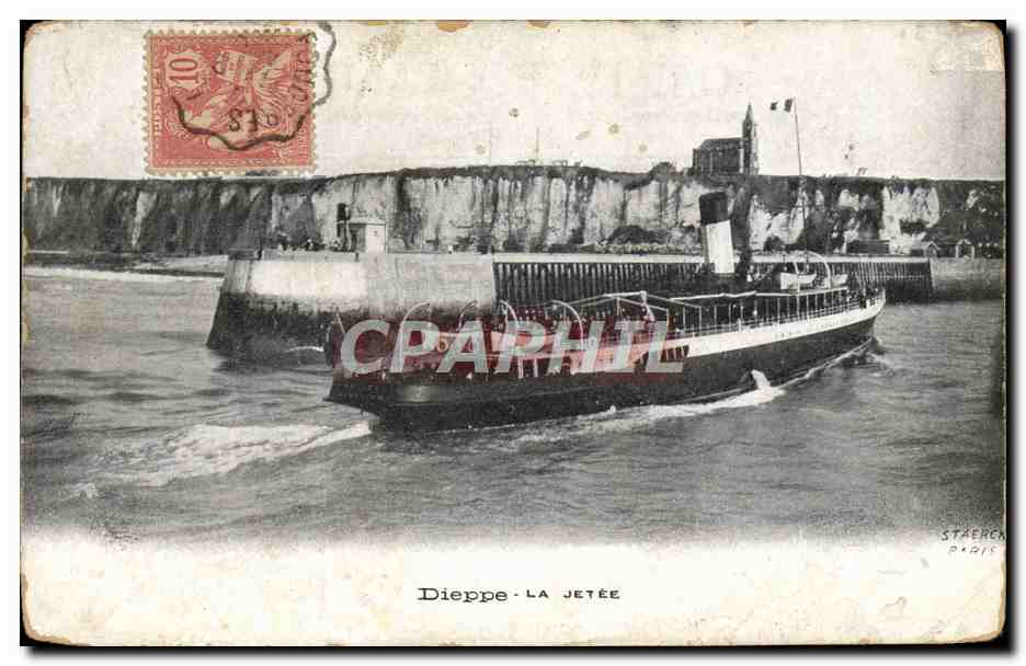 CPA Bateau Dieppe La jetee