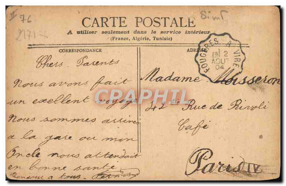 CPA Bateau Dieppe La jetee — Rückseite