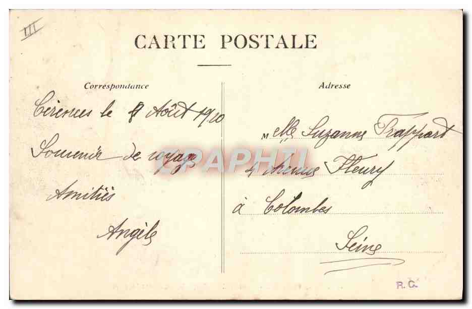 Les Côtes de la Manche — Paquebot quittant le port — Coll. A. P. — Verso